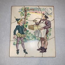 Vintage 1950's Two Sided Whitman Holgate Wooden Thick Puzzle Fair Sailboat Kids