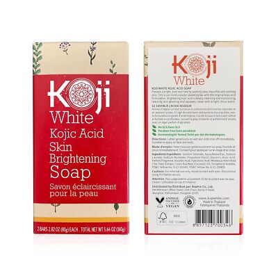 koji white kojic acid & glutathione skin brightening soap Pure Kojic Acid Skin Brightening Soap (2 Bars) main image 0