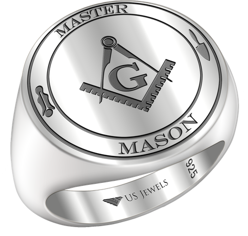 Nuovo Personalizzabile Argento Sterling Oro Massonico Massone Mason - Foto 1