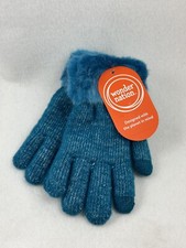 WONDER NATION FASHION KNIT GLOVE BLUE MADE w/ 30 RECYCLED FIBERS ONE SIZE