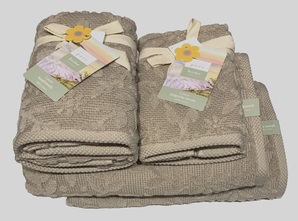 NWT Peri Home Set OF Piece Bath Hand Fingertip Towels