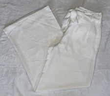 San Joy White Wide Leg Belted Pants Size Medium 