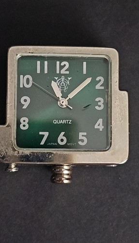 Clock Golf Cart w Moving Wheels Stainless Steel Green Clock Face New Battery - Picture 4 of 12