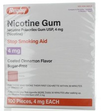 Rugby Nicotine Gum 4mg 100ct Coated Cinnamon Flavor EXP 06/2027 Free Shipping
