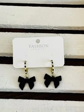 Black Bow Earrings