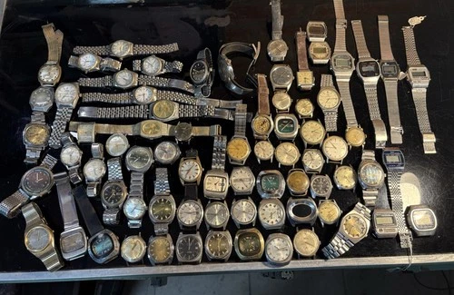 big lot  (73)  VINTAGE MENS  WATCH,automatic & Manual ,DIGITAL to restored