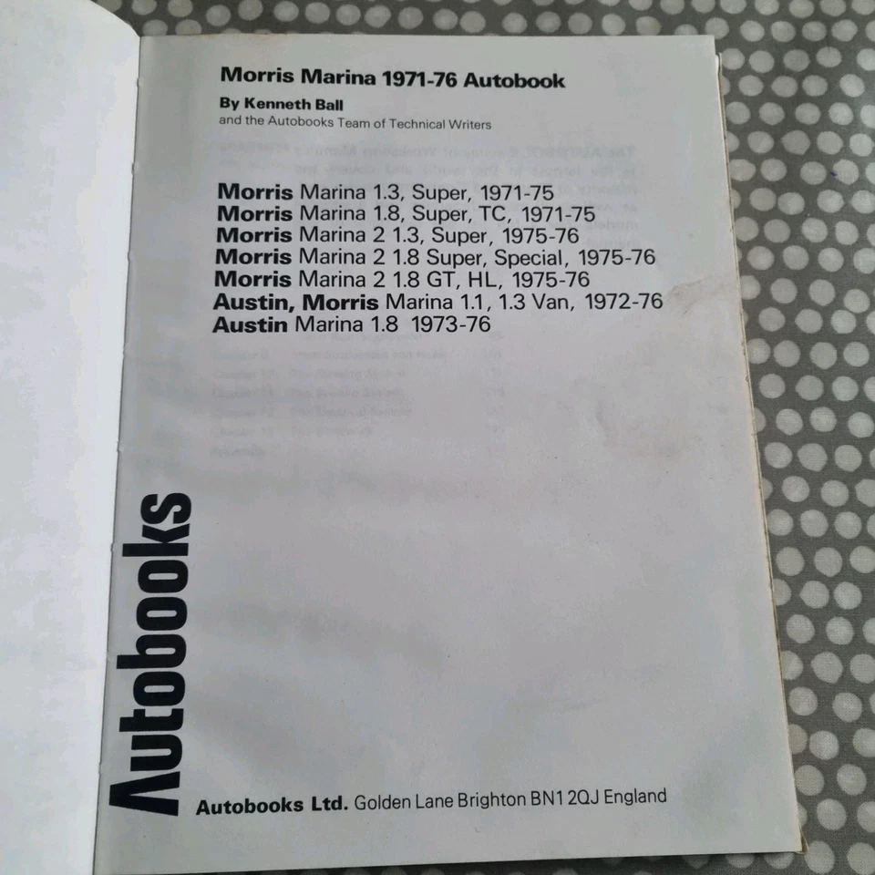 Autobook 850: Marina Owners Workshop Manual 1971-76 - Image 3 of 4