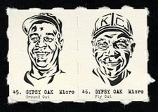 ROY CAMPANELLA - BUCK O'NEIL Uncut 2-Card Panels RARE Baseball MICRO Cards