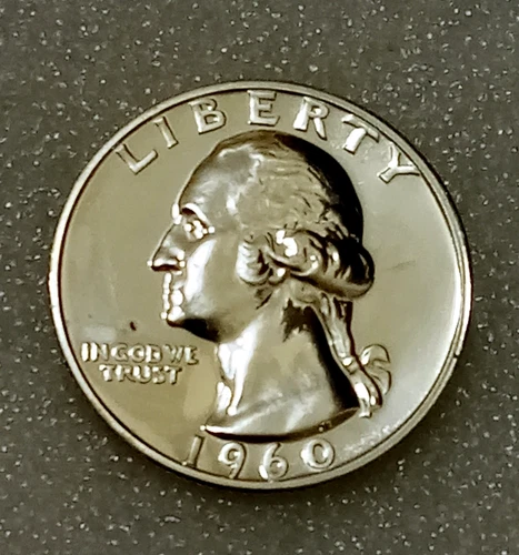🟅 1960 PROOF 90% Silver Wash. 25¢ @ BELOW MELT*