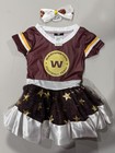 NFL Toddler Cheerleader Outfit Set 2T w/ Hair Bow WASHINGTON Dress Costume