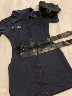 City Police Tight Dress Up Kinky Role Play Cop Uniform Dress&Accessories. L 💙