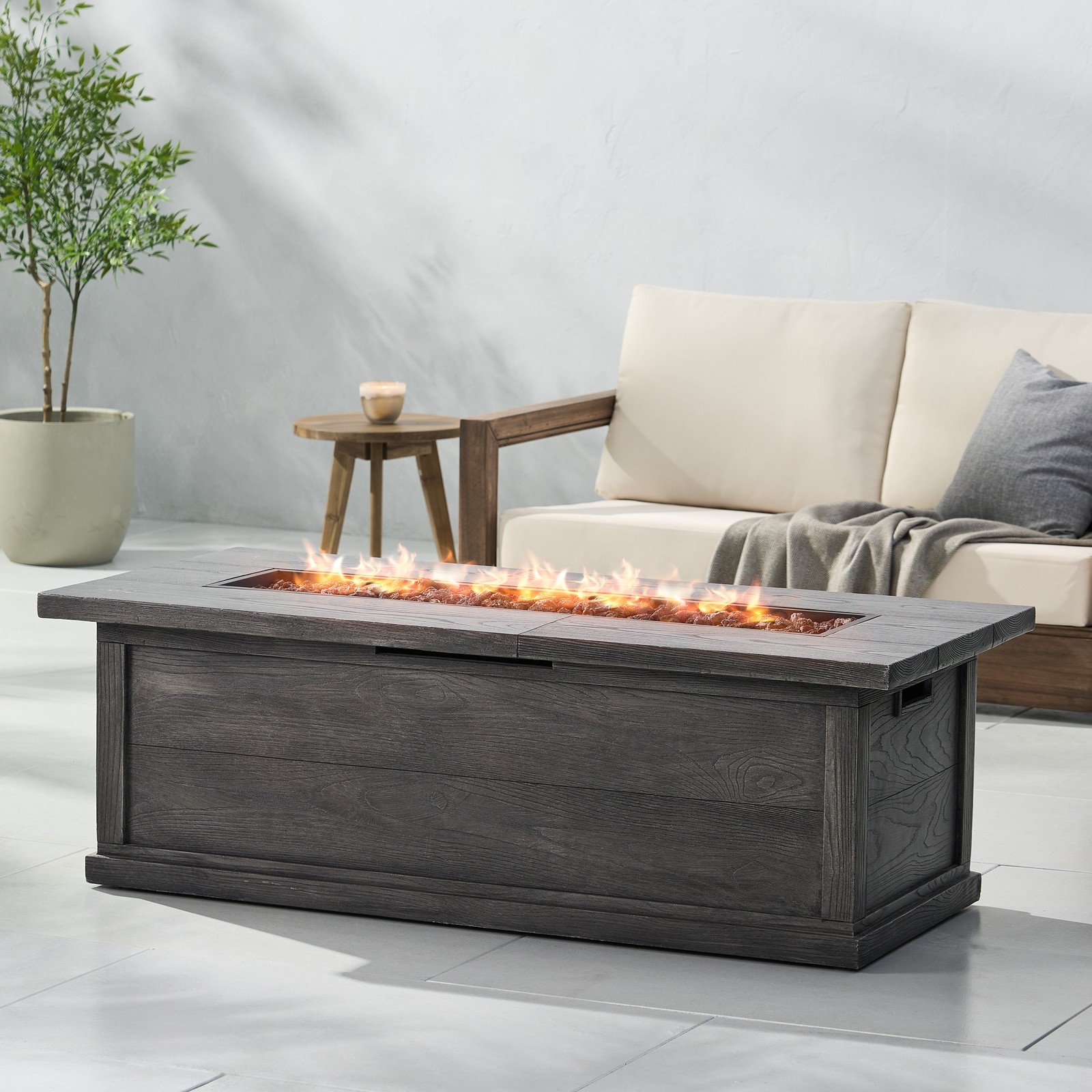 50,000 BTU Propane Fire Pit: 56" Outdoor Patio Heater