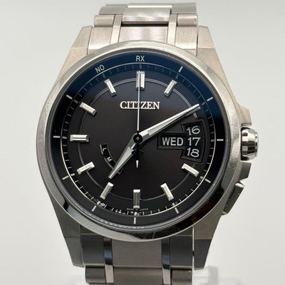 Citizen Attesa Radio Solar Titanium Watch Black Dial Sapphire Authentic Used