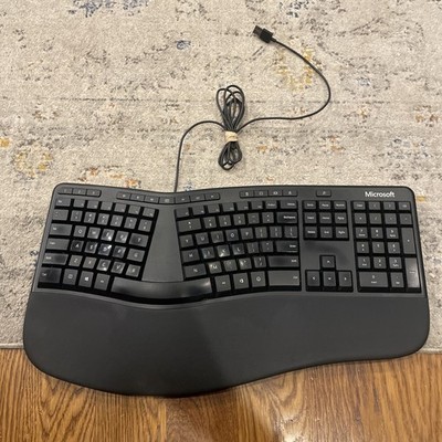 Microsoft Ergonomic Keyboard Model 1878 Wired Black Office Computer Accessory