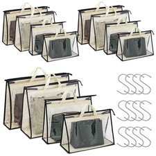 12 Packs Dust Bags for Handbags, Clear Handbag Storage, Purse Storage Organiz...