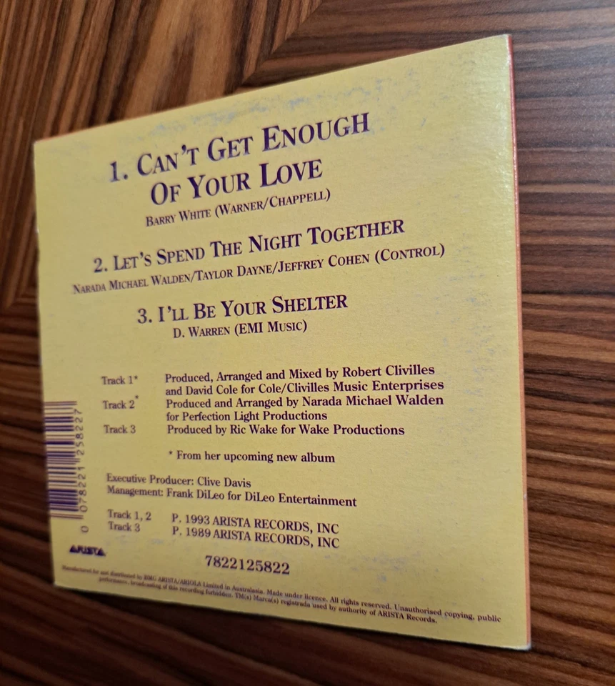 Taylor Dayne Can't Get Enough Of Your Love CD Single 3 Track Australian Pressing - Image 4 of 4