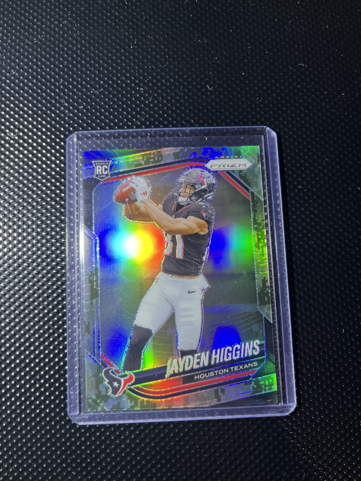 Jayden Higgins 2025 Panini Prizm #376 Forest Camo Rookie RC Texans SSP /15