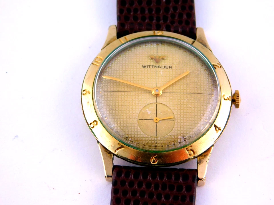 VINTAGE RARE WITTNAUER 17J HOBNAIL DIAL SWISS MENS WRISTWACH SERVICED C.1950s - Image 4 of 4