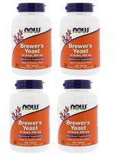 NOW Foods 4 PACKS Brewer's Yeast 650 mg, 200 Tablets EXP 09/2026