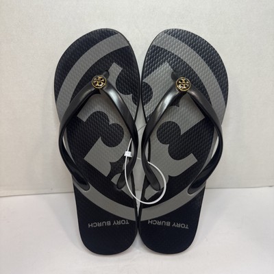 Tory Burch Black Flip Flops Emory Size 8-8.5