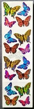 HAMBLY STUDIOS STICKERS PRISMATIC / GLITTER MULTICOLOR SMALL BUTTERFLIES VINTAGE