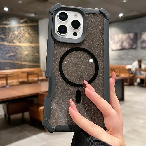 For iPhone 13 14 15 16 Pro Max 17 Air Glitter Magnetic Mag Safe Case Shockproof - Picture 11 of 11