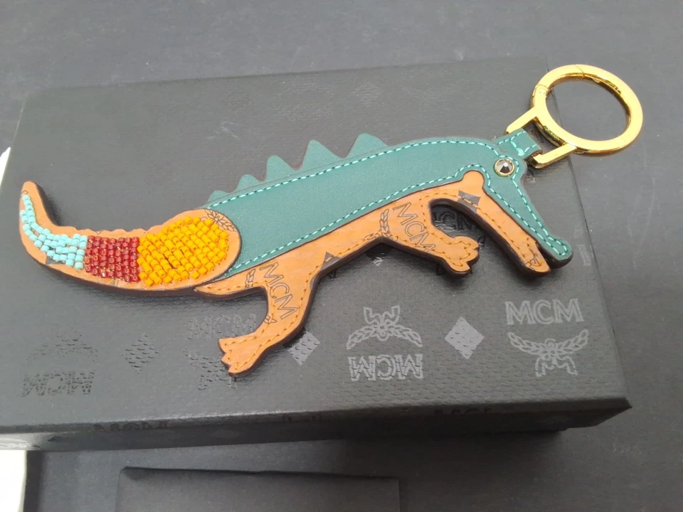 MCM Crocodile Zoo Visetos Leather Charm Keychain NEW box and dustbag - Image 3 of 4