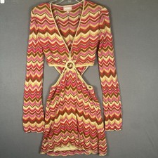 Show Me Your Mumu Carlo Cut Out Dress Horizon Stripe Women's X-Small Y2K Hippie