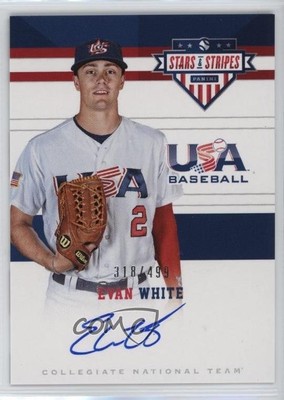2017 USA Baseball Stars & Stripes CNT Signatures /499 Evan White #23 Auto 07h2