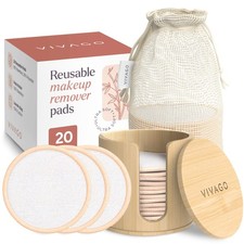 Reusable Cotton Rounds for Face - 20 Pack Soft Reusable Makeup Remover Pads...