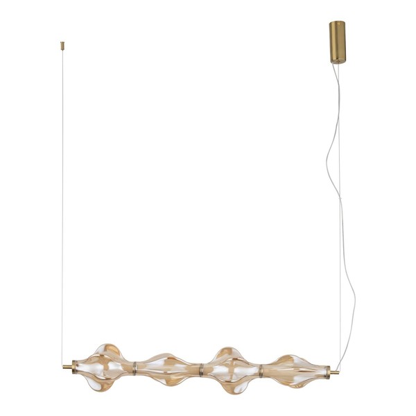 LED HäNgelampe Messing Rot Metall Glas L:103 Cm 3000 K Pendelleuchte Esstisch-image