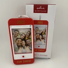 Hallmark Keepsake 2025 Moment to Remember Ornament photo frame cell phone