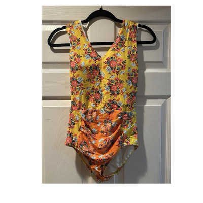 Matilda Jane Women's Floral One Piece Swimsuit Yellow Orange Size S