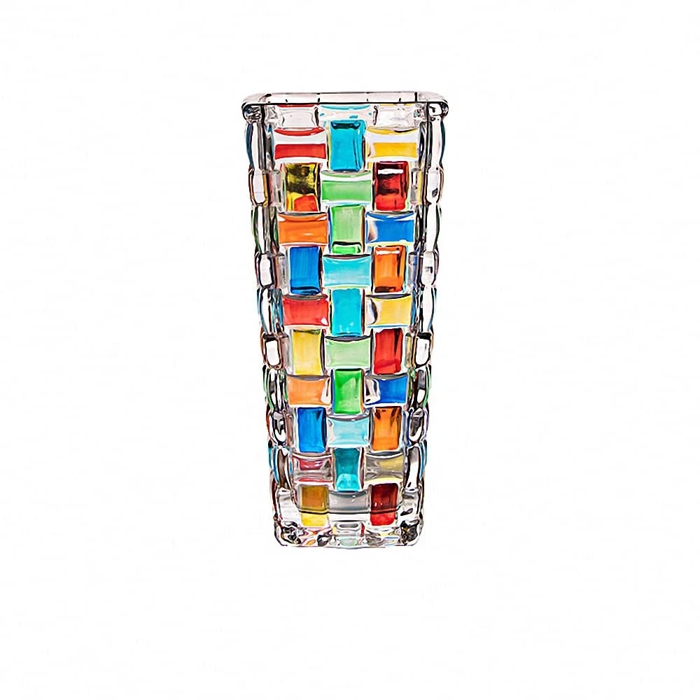 Hand Painted Colorful Woven Glass Vase Decorative Centerpiece Flower Arrangement