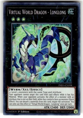 Yugioh- Virtual World Dragon - Longlong - Super Rare - 1st - PHRA-EN098 - NM