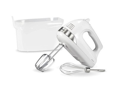 HAMILTON BEACH 6 Speed HAND MIXER Beaters and Whisk WITH SNAP-ON CASE WHITE NIB