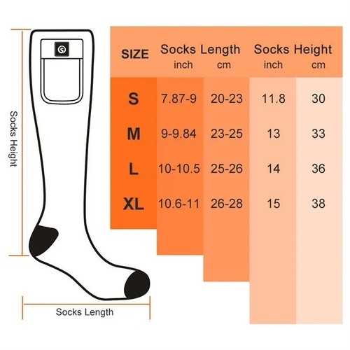 Snow Deer 2024 verbesserte wiederaufladbare elektrisch beheizte Socken Gr. XL neu mit Etikett - Bild 4 von 4