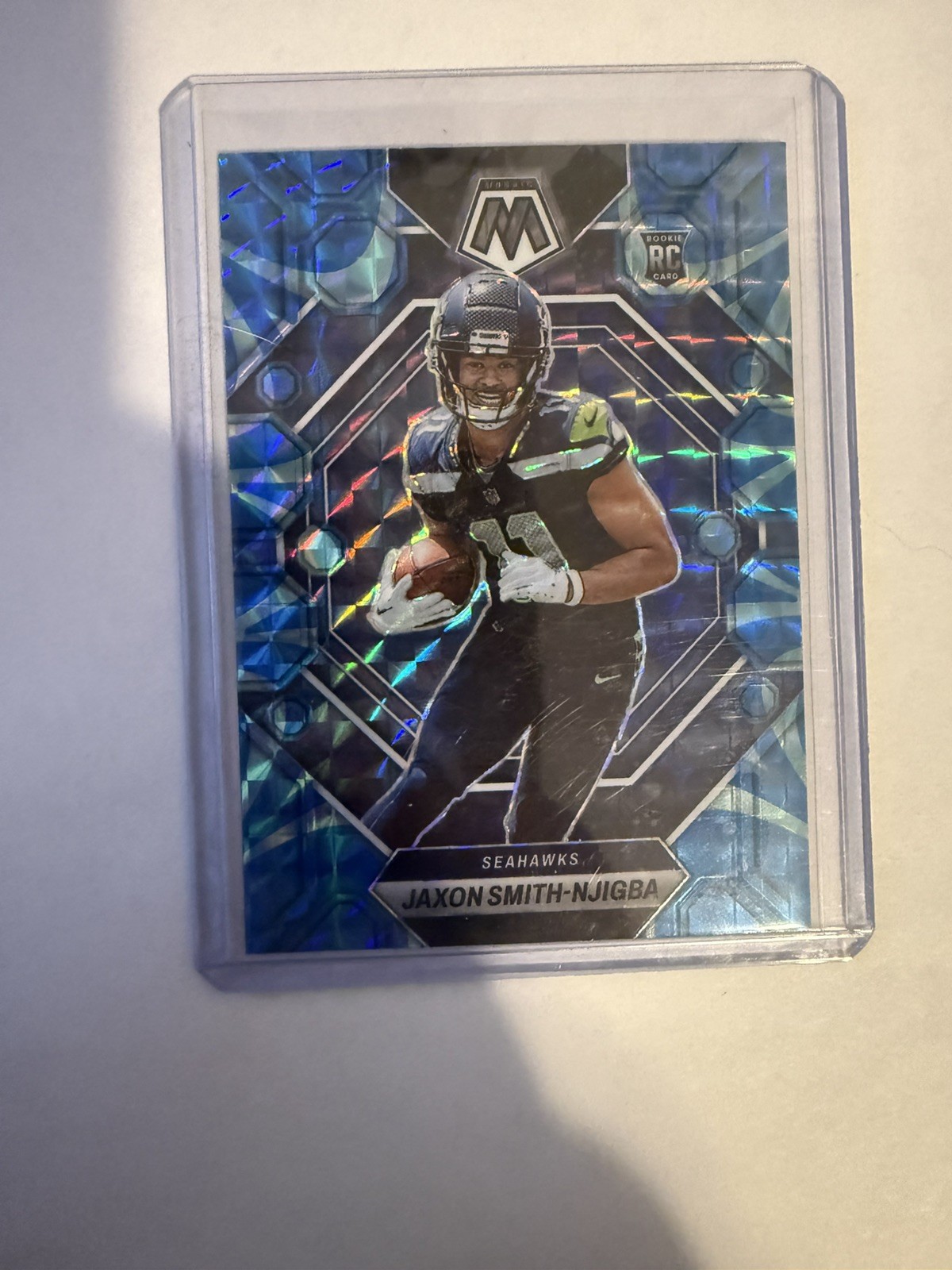 2023 Panini Mosaic - Rookies Jaxon Smith-Njigba #331 Reactive Blue Mosaic Prizm