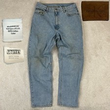 Vintage 90  s Calvin Klein Men  s USA Union Made Stone Wash Blue Straight Jeans 33