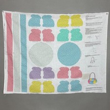 Kit de canasta de conejito vintage panel de tela hágalo usted mismo rayas artesanales casa de campo Pascua