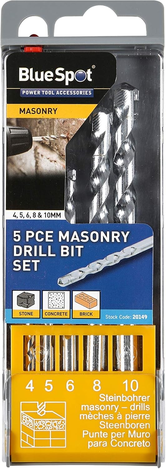 Blue Spot 20149 Masonry Drill Bit Set (5 Pieces)