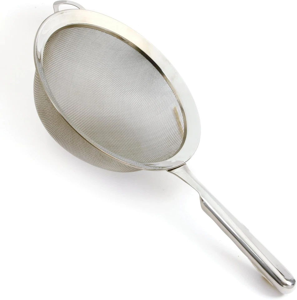 Solid 10" KRONA Double Mesh Strainer with Comfortable Handle & Mirrored Rim - Image 4 of 4