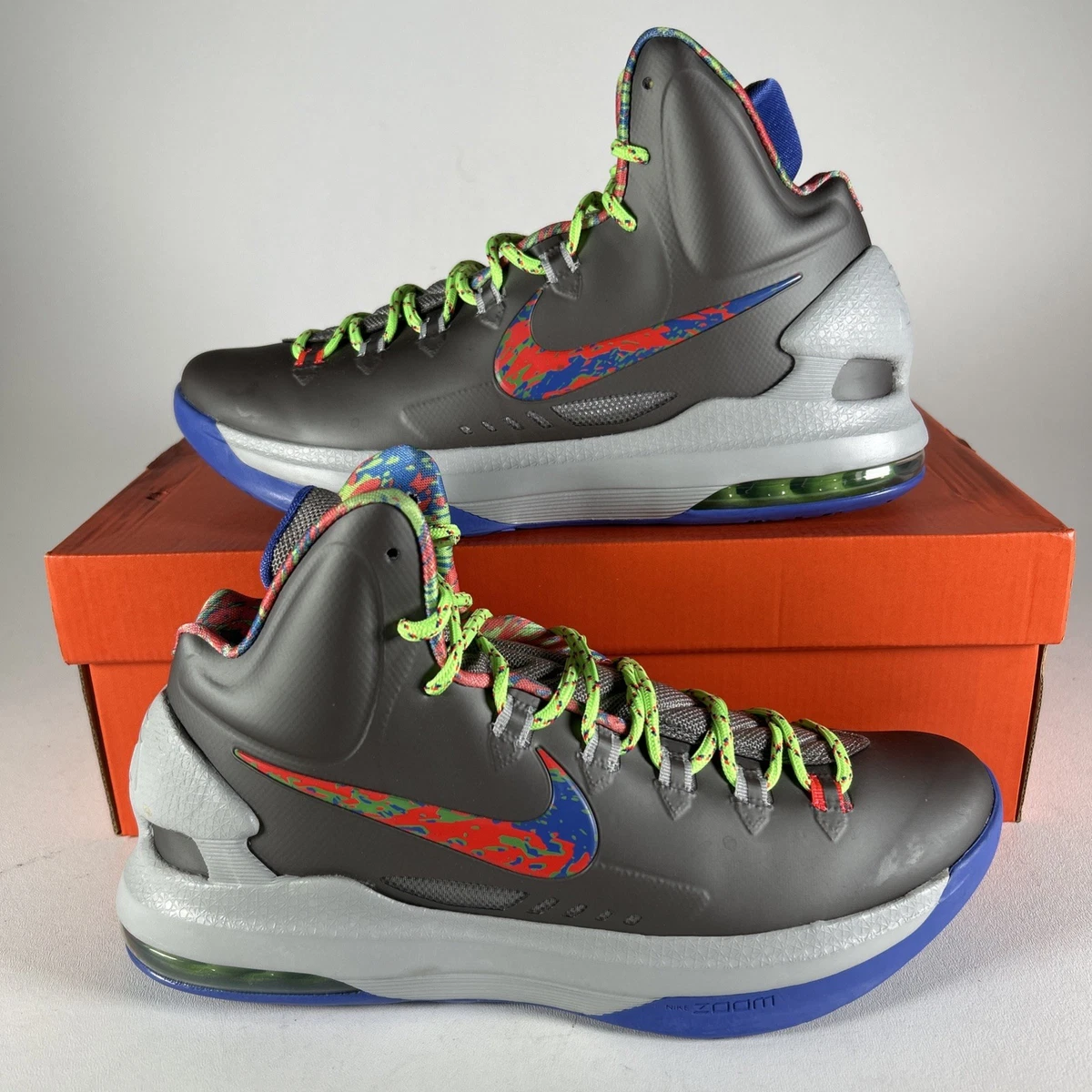 Nike KD V 5 Splatter Basketball Shoes Men\'s Size 8 Gray Multi-Color 554988-007 Size 12 Nike KD V 5 Splatter Nerf 2012 Kevin | Mercari main image 3