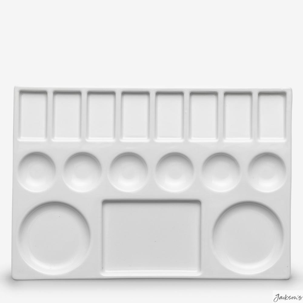 Jackson's : Ceramic Palette : 17 Well : 16.5x23cm (Apx.6x9in) : Durable Porce...