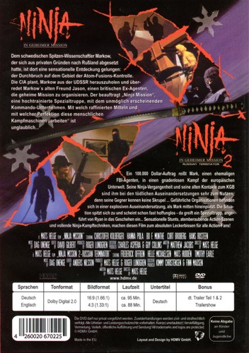 The Ninja Mission 1 & 2 , 100% uncut , Region free DVD , new and sealed - Picture 2 of 2