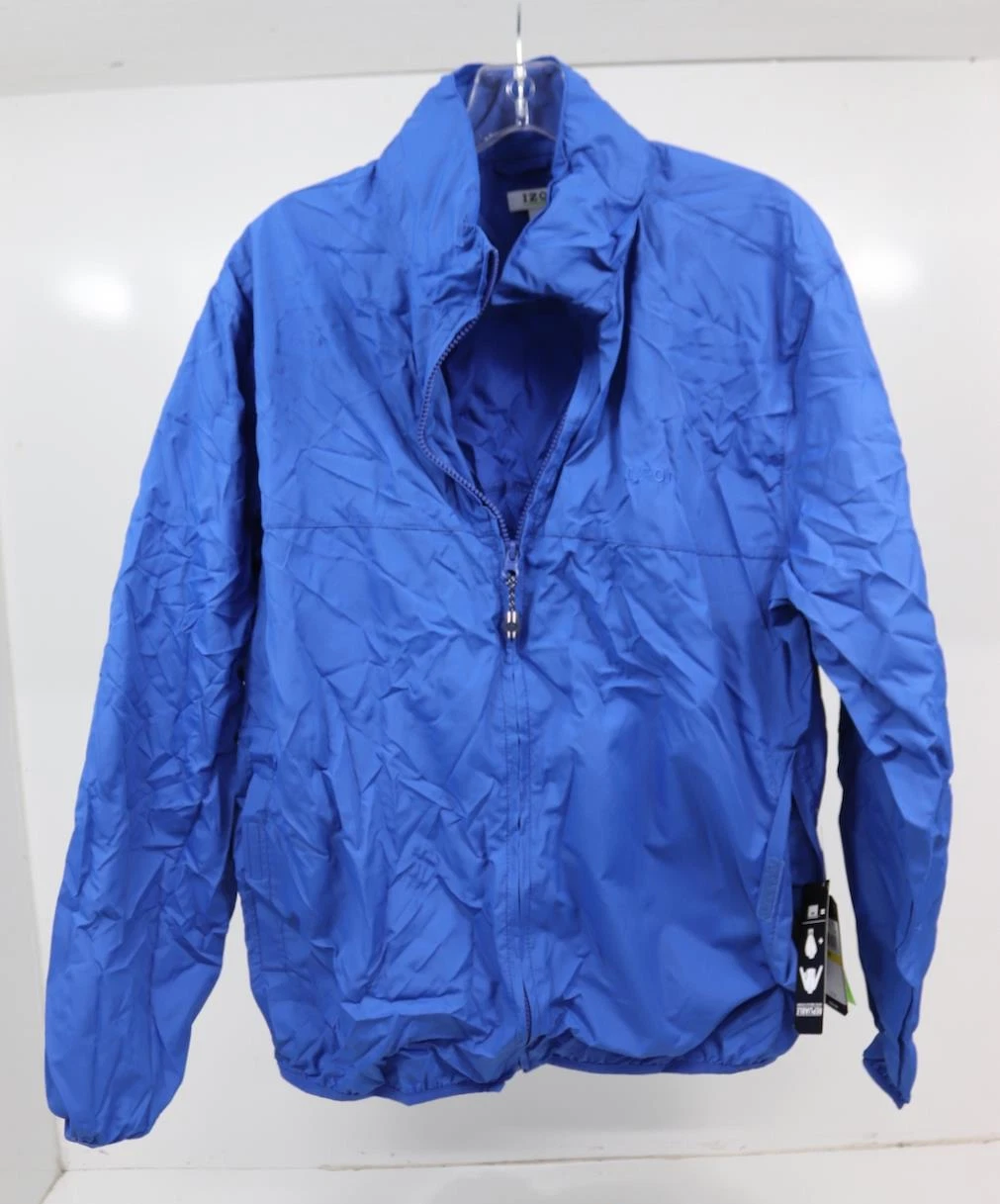 Izod Golf Men's Jacket Blue Windbreaker Full-Zip Packable Size Medium NWT