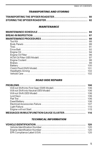 Can Am Owners Manual Book 2011 SPYDER RS - Picture 4 of 12