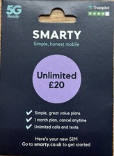Smarty network pay as you go sim cards - official pack