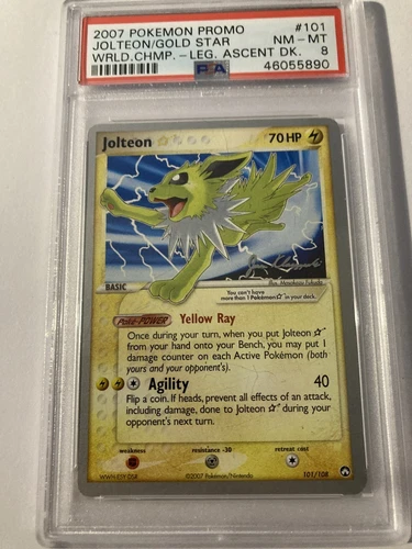 PSA 8 gold star jolteon world championship promo 2007 Pokemon