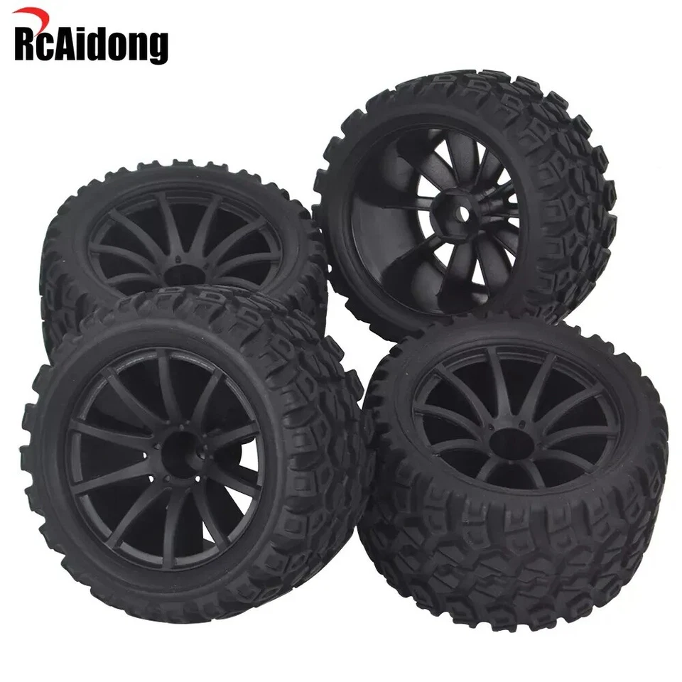 4Pcs Gummireifen Radreifen Mit Schaum Für Traxxas 1/16 E-Revo VXL Truck RC Auto - Bild 3 von 4